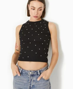 Pimkie Toute La Collection|T-Shirt Et Top^Top Sans Manches Avec Strass En All Over -