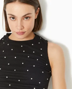 Pimkie Toute La Collection|T-Shirt Et Top^Top Sans Manches Avec Strass En All Over -