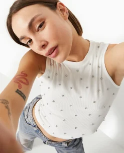 Pimkie Toute La Collection|T-Shirt Et Top^Top Sans Manches Avec Strass En All Over -