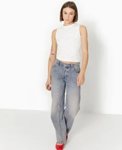 Pimkie Toute La Collection|T-Shirt Et Top^Top Sans Manches Avec Strass En All Over -