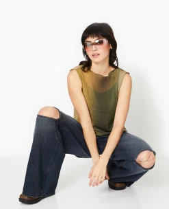 Pimkie Ensembles|T-Shirt Et Top^Top Sans Manches En Tulle Plissé -