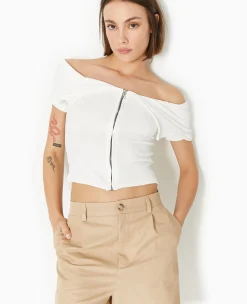 Pimkie Toute La Collection|T-Shirt Et Top^Top Zippé Avec Encolure Bardot -