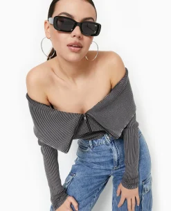 Pimkie T-Shirt Et Top^Top Zippé Encolure Bardot -