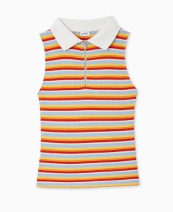 Pimkie Toute La Collection|T-Shirt Et Top^Top Zippé Sans Manches Avec Col Polo -