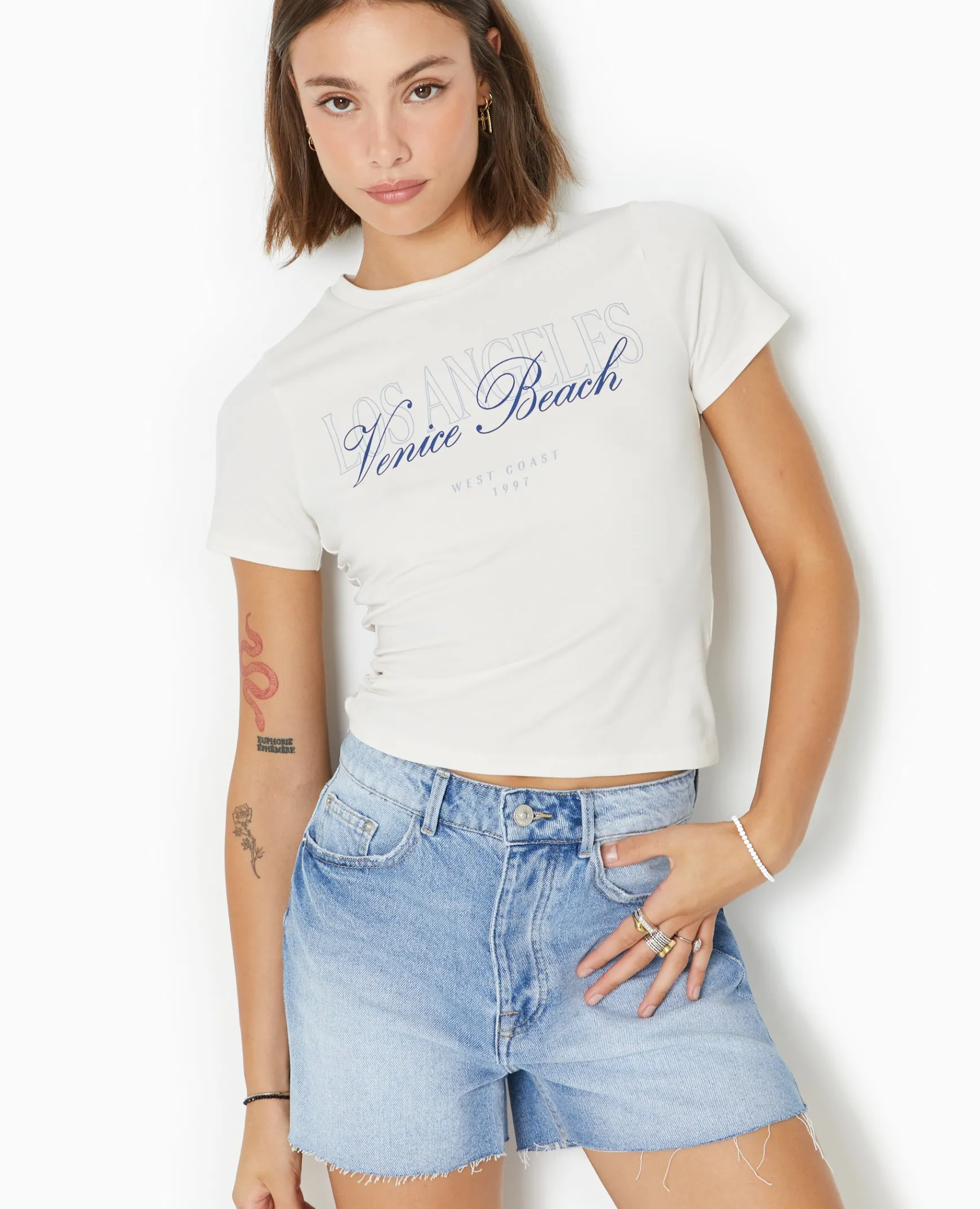 Pimkie Toute La Collection|T-Shirt Et Top^T-shirt Ajusté Avec Print Devant -