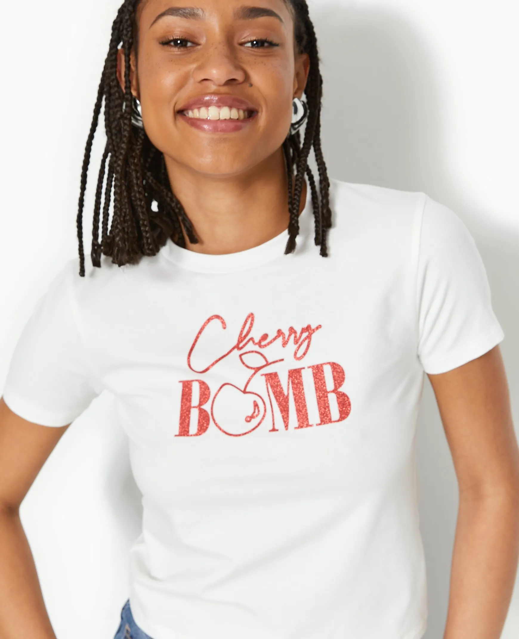 Pimkie T-Shirt Et Top^T-shirt Ajusté Avec Print Paillettes Devant -