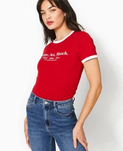 Pimkie T-Shirt Et Top^T-shirt Avec Print Et Biais Contrastés -