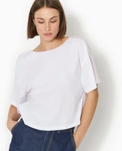 Pimkie T-Shirt Et Top^T-shirt Bi-matiè;re Avec Nouettes Dos -