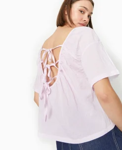 Pimkie T-Shirt Et Top^T-shirt Bi-matiè;re Avec Nouettes Dos -