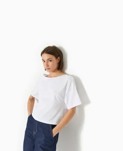 Pimkie T-Shirt Et Top^T-shirt Bi-matiè;re Avec Nouettes Dos -