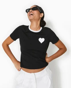Pimkie Toute La Collection|T-Shirt Et Top^T-shirt Court Avec Cœur -