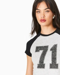 Pimkie T-Shirt Et Top^T-shirt Court Manches Raglan Avec Print -