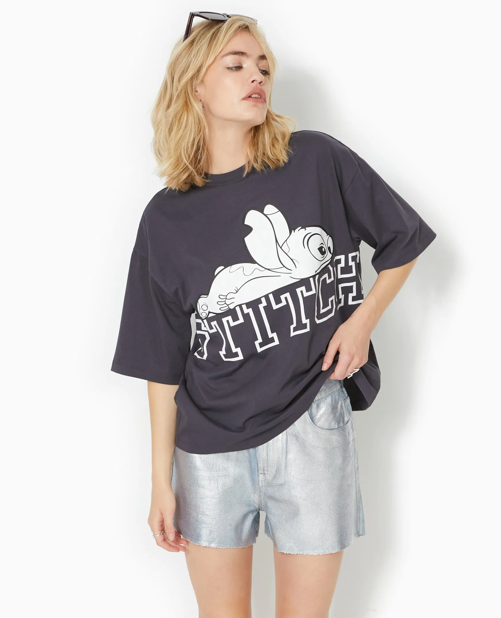 Pimkie Toute La Collection|T-Shirt Et Top^T-shirt Oversize Avec Grand Print STITCH Devant -