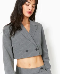 Pimkie Toute La Collection|Veste Et Blazer^Veste Blazer Cropped Rayures Banquier -