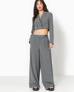 Pimkie Toute La Collection|Veste Et Blazer^Veste Blazer Cropped Rayures Banquier -