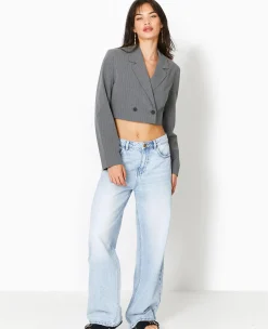 Pimkie Toute La Collection|Veste Et Blazer^Veste Blazer Cropped Rayures Banquier -