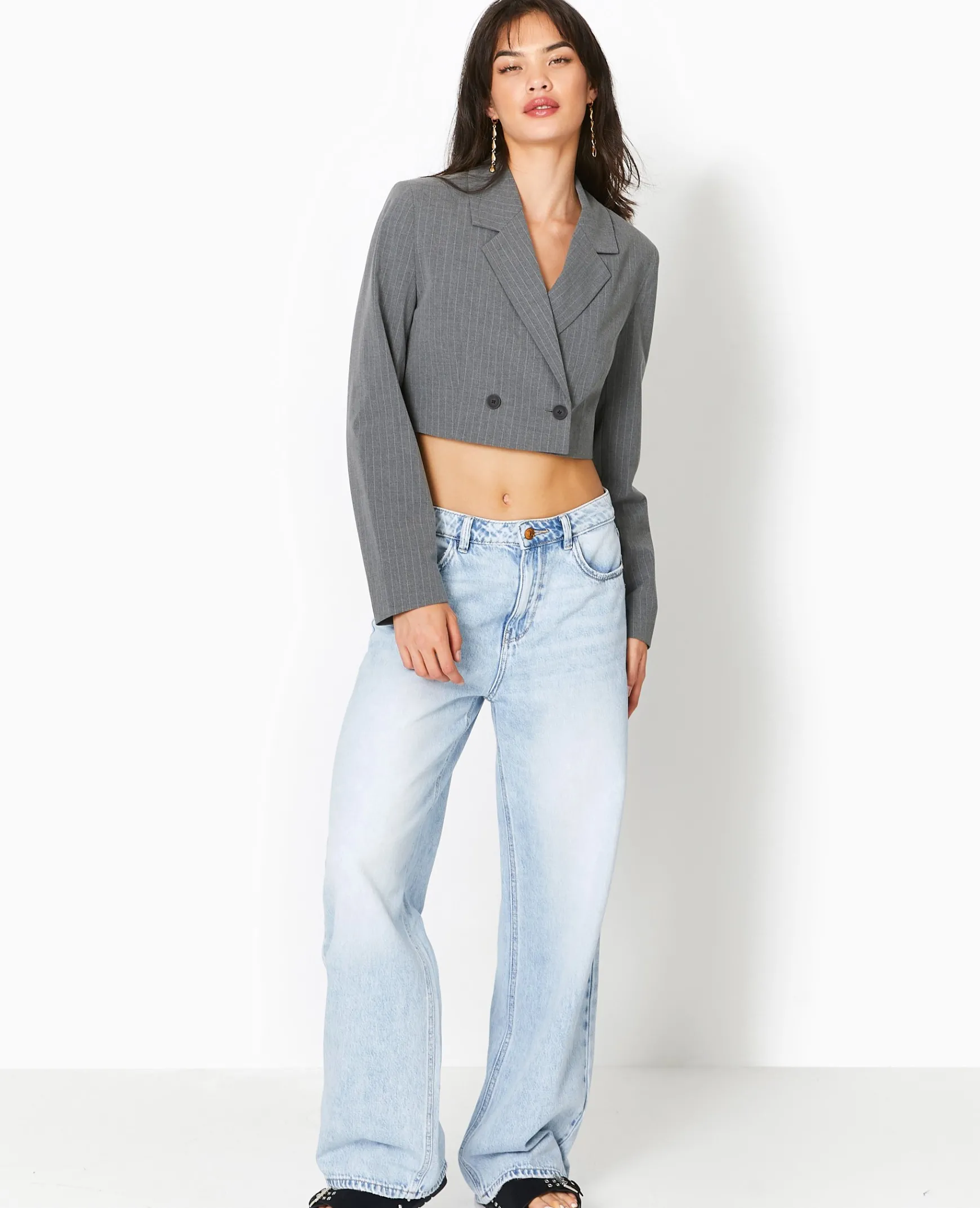 Pimkie Toute La Collection|Veste Et Blazer^Veste Blazer Cropped Rayures Banquier -