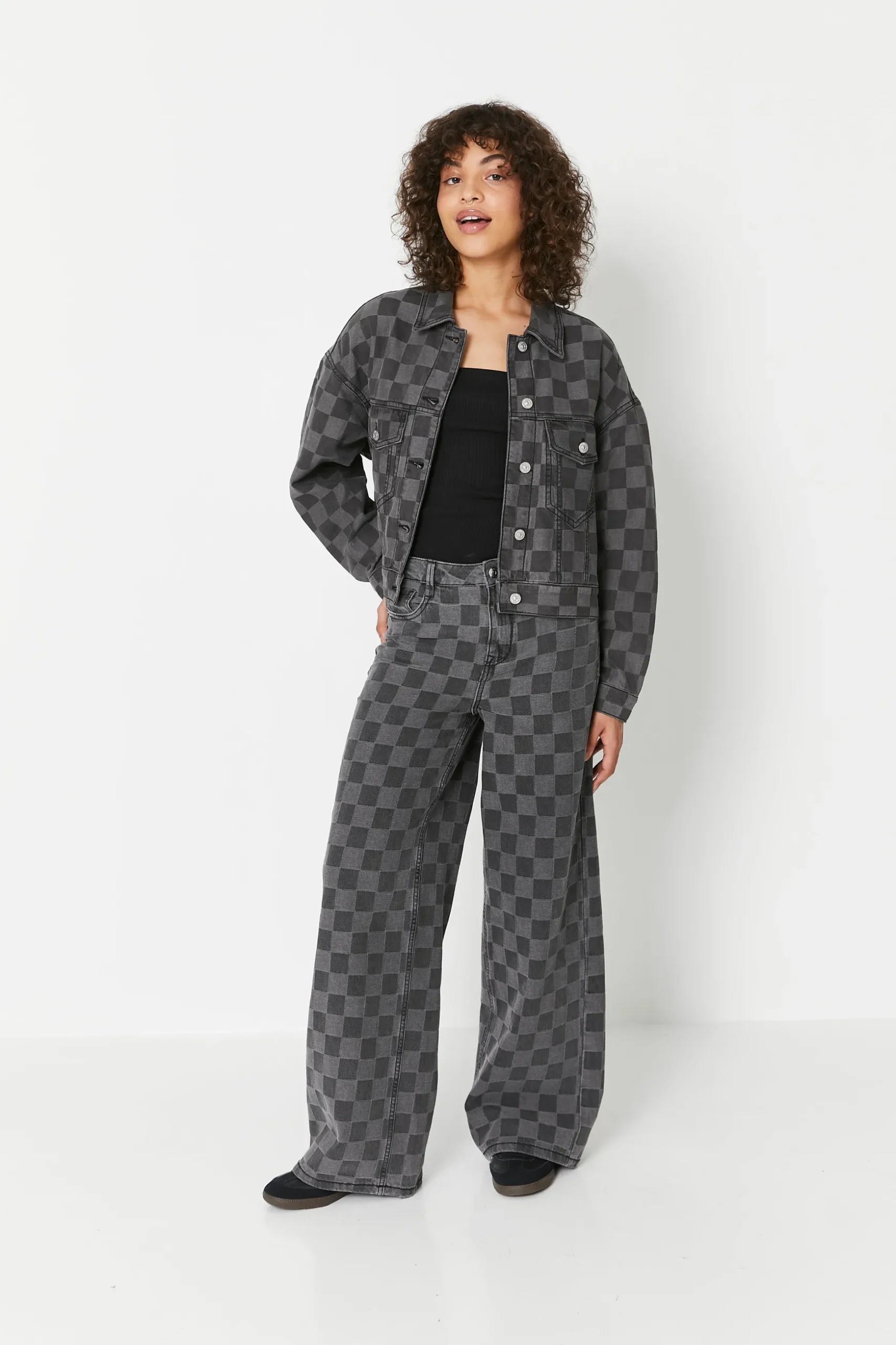 Pimkie Veste Et Blazer^Veste Courte En Jean Motif Damiers -