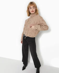 Pimkie Manteau Et Blouson|Veste Et Blazer^Veste Matelassée En Jean Délavé Acid Wash -